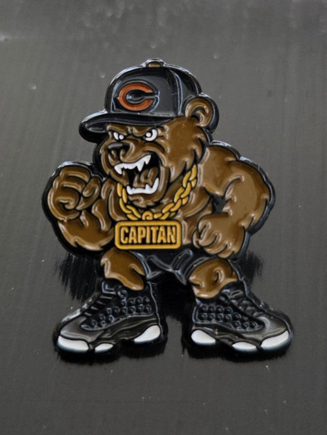Chicago Bear Flexing Hat Pin
